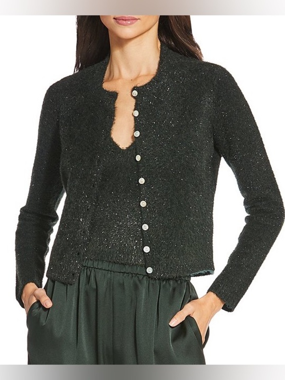 NWT Gianni Bini Starlight Metallic Tinsel Cardigan & Tank Top Set 2 pcs Sweater